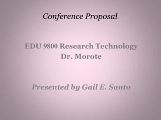 Conference Proposal