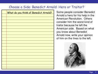 Choose a Side: Benedict Arnold: Hero or Traitor?
