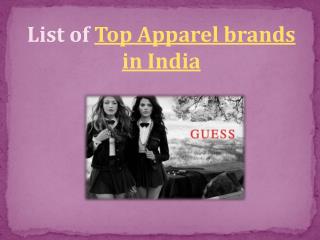 List of top apparel brands in India