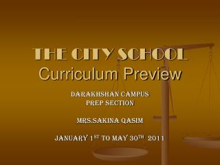 THE CITY SCHOOL Curriculum Preview