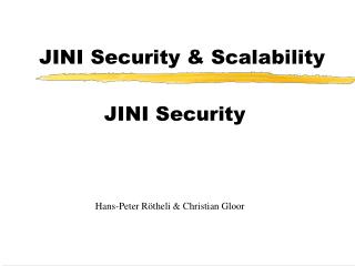 JINI Security &amp; Scalability