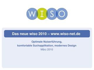 Das neue wiso 2010 – wiso-net.de