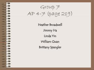 Group 7 AP 4-7 (page 219)