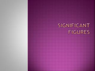 Significant Figures