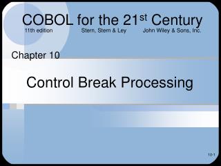 Control Break Processing