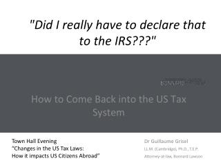 &quot; Did I really have to declare that to the IRS??? &quot;