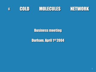 « COLD MOLECULES NETWORK
