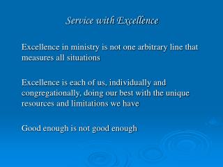 Service with Excellence