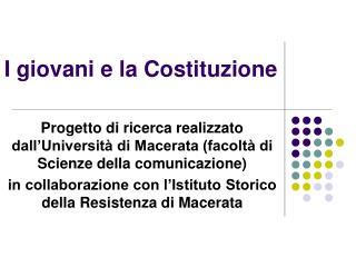 I giovani e la Costituzione