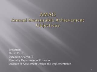 AMAO Annual Measurable Achievement Objectives