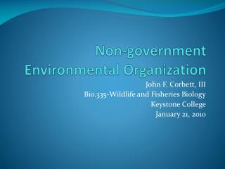 Non-government Environmental Organization