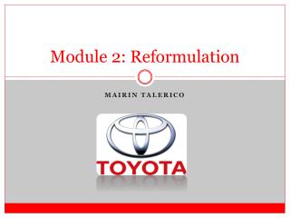 Module 2: Reformulation