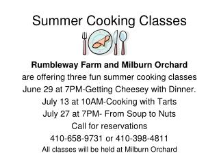 Summer Cooking Classes