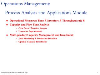 Operations Management: Process Analysis and Applications Module