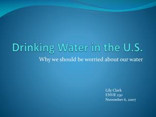 Drinking Water in the U.S.