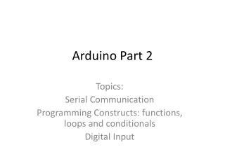 Arduino Part 2