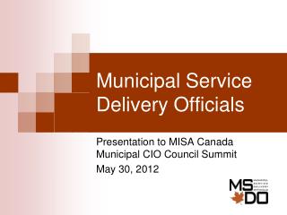 Municipal Service Delivery Officials