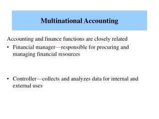 Multinational Accounting