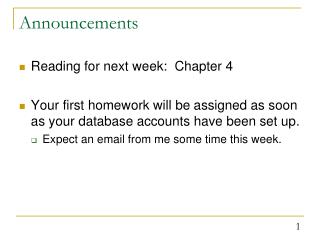 Announcements