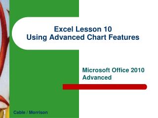 Excel Lesson 10 Using Advanced Chart Features