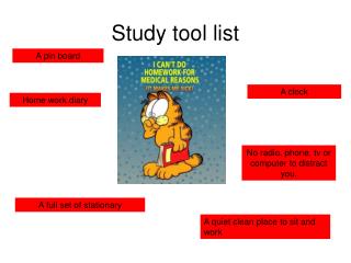 Study tool list