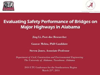 Evaluating Safety Performance of Bridges on Major Highways in Alabama