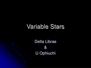 Variable Stars