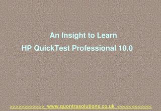 An insight to learn hp quick test professional by quontra