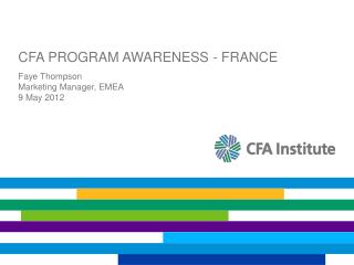 CFA PROGRAM AWARENESS - FRANCE