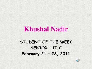 Khushal Nadir