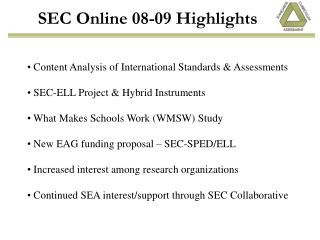 SEC Online 08-09 Highlights