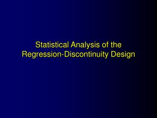 Statistical Analysis of the Regression-Discontinuity Design