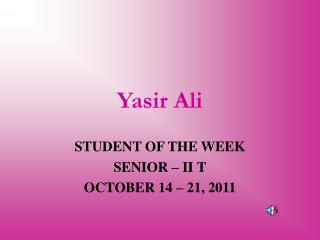 Yasir Ali