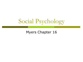 Social Psychology