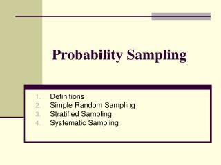 Probability Sampling