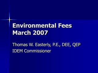 Environmental Fees March 2007