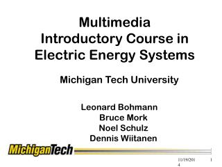 Multimedia Introductory Course in Electric Energy Systems
