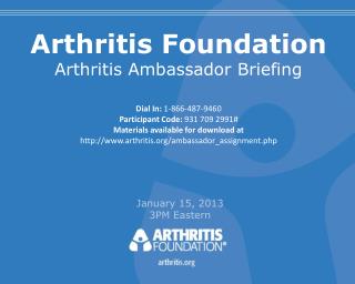 Arthritis Foundation Arthritis Ambassador Briefing