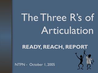 The Three R’s of Articulation