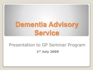 Dementia Advisory Service