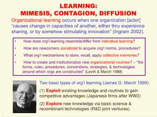 LEARNING: MIMESIS, CONTAGION, DIFFUSION