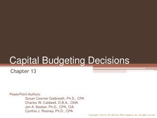 Capital Budgeting Decisions