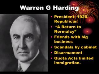 Warren G Harding