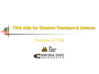 TWS Aids for Student Teachers &amp; Interns