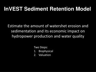 InVEST Sediment Retention Model