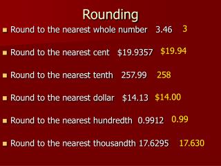 Rounding