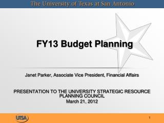 FY13 Budget Planning