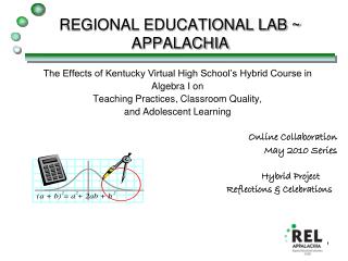 REGIONAL EDUCATIONAL LAB ~ APPALACHIA