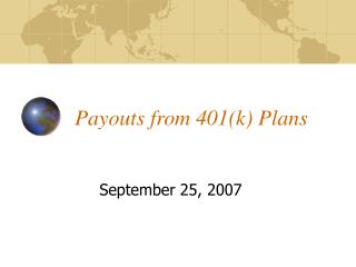 Payouts from 401(k) Plans