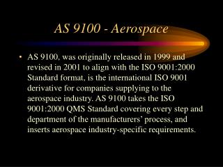 AS 9100 - Aerospace